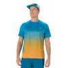 Чоловіча футболка ASICS Road Fade SS Top Aegean Blue/Yamabuki, Колір: блакитний, Розмір: M 