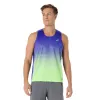 Чоловіча майка ASICS Road Fade Singlet Cobalt Burst/Illumnate Green, Колір: синьо-фіолетовий із салатовим, Розмір: M 
