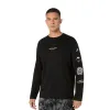 Чоловічий лонгслів ASICS Fujitrail Logo LS Top Performance Black/Carrier Grey/Cool Grey, Колір: чорний, Розмір: M 