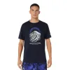 Чоловіча футболка ASICS Fujitrail Logo SS Top Midnight/Cobalt Burst/Cool Grey, Колір: темно-синій, Розмір: M 
