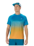 Чоловіча футболка ASICS Road Fade SS Top Aegean Blue/Yamabuki, Колір: блакитний, Розмір: M 