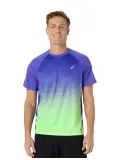 Чоловіча футболка ASICS Road Fade SS Top Cobalt Burst/Illuminate Green, Колір: фіолетовий, Розмір: L 