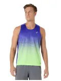 Чоловіча майка ASICS Road Fade Singlet Cobalt Burst/Illumnate Green, Колір: синьо-фіолетовий із салатовим, Розмір: M 