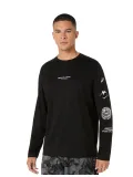 Чоловічий лонгслів ASICS Fujitrail Logo LS Top Performance Black/Carrier Grey/Cool Grey, Колір: чорний, Розмір: M 