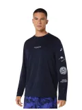 Чоловічий лонгслів ASICS Fujitrail Logo LS Top Midnight/Cobalt Burst/Cool Grey, Колір: темно-синій, Розмір: M 