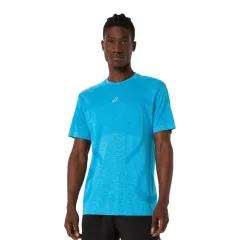 Чоловіча футболка ASICS Road Seamless SS Top Aegean Blue/Sky, Колір: блакитний, Розмір: M 
