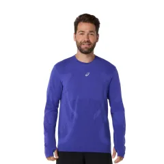 Чоловічий лонгслів ASICS Road Seamless LS Top Cobalt Burst/Eggplant, Колір: синій, Розмір: M 