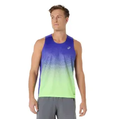 Чоловіча майка ASICS Road Fade Singlet Cobalt Burst/Illumnate Green, Колір: синьо-фіолетовий із салатовим, Розмір: M 
