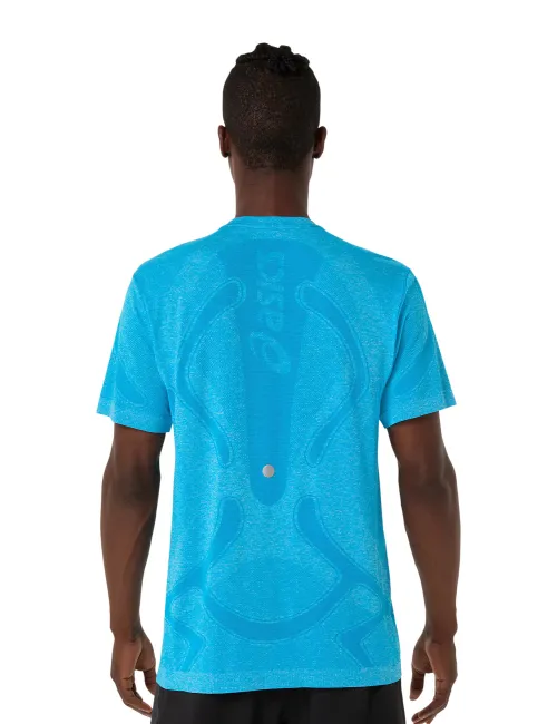 Чоловіча футболка ASICS Road Seamless SS Top Aegean Blue/Sky, Колір: блакитний, Розмір: M – зображення 2