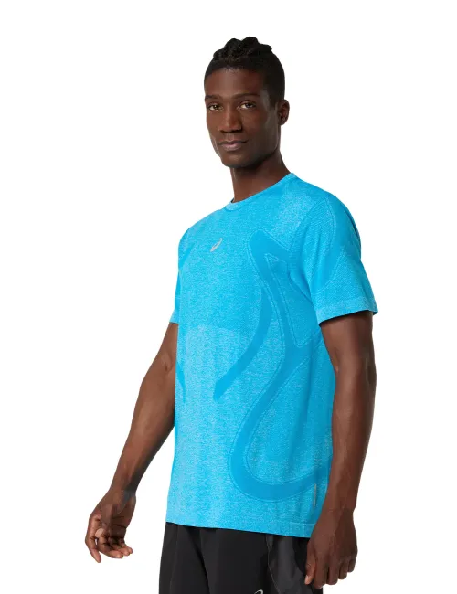 Чоловіча футболка ASICS Road Seamless SS Top Aegean Blue/Sky, Колір: блакитний, Розмір: M – зображення 3