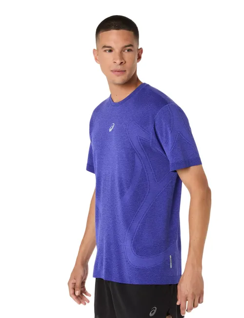 Чоловіча футболка ASICS Road Seamless SS Top Cobalt Burst/Eggplant, Колір: фіолетовий, Розмір: M – зображення 3