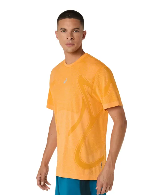 Чоловіча футболка ASICS Road Seamless SS Top Yamabuki, Колір: помаранчевий, Розмір: S – зображення 3