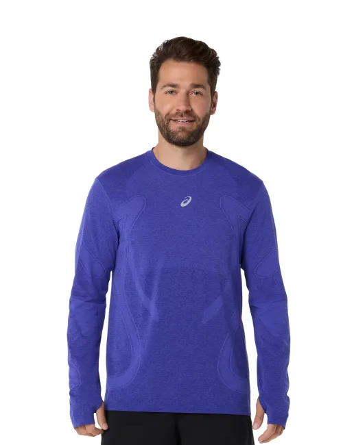 Чоловічий лонгслів ASICS Road Seamless LS Top Cobalt Burst/Eggplant, Колір: синий, Розмір: M 