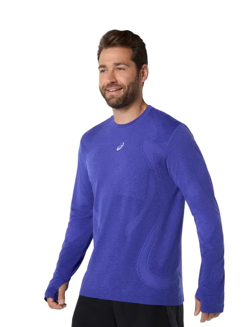 Чоловічий лонгслів ASICS Road Seamless LS Top Cobalt Burst/Eggplant, Колір: синій, Розмір: S – зображення 3