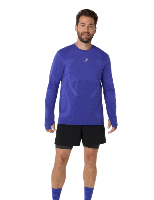 Чоловічий лонгслів ASICS Road Seamless LS Top Cobalt Burst/Eggplant, Колір: синій, Розмір: S – зображення 6