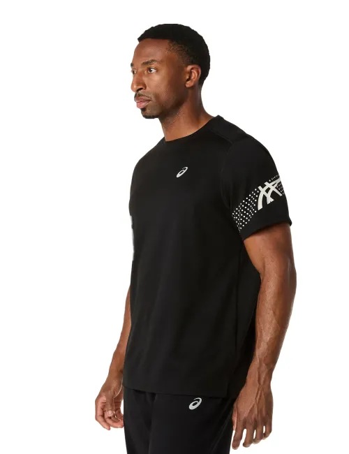 Чоловіча футболка ASICS Icon SS Top Performance Black/Cream, Колір: чорний, Розмір: S – зображення 3