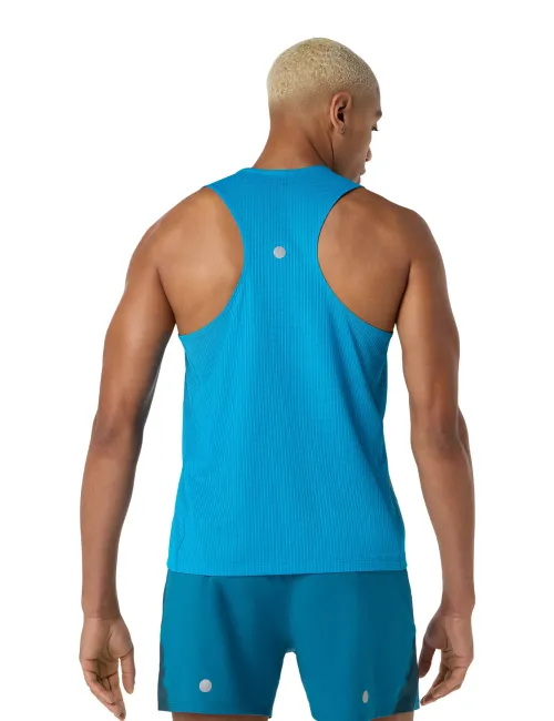 Мужская майка ASICS Road Fade Singlet Aegean Blue/Yamabuki, Цвет: голубой с желтым, Размер: M – изображение 2