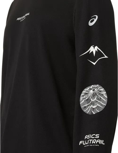 Чоловічий лонгслів ASICS Fujitrail Logo LS Top Performance Black/Carrier Grey/Cool Grey, Колір: чорний, Розмір: XL – зображення 4