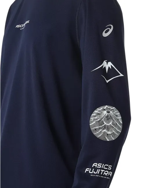 Чоловічий лонгслів ASICS Fujitrail Logo LS Top Midnight/Cobalt Burst/Cool Grey, Колір: темно-синій, Розмір: M – зображення 4