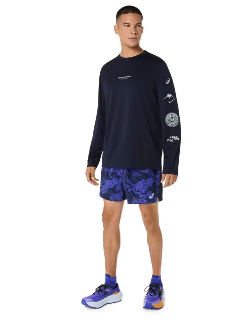 Чоловічий лонгслів ASICS Fujitrail Logo LS Top Midnight/Cobalt Burst/Cool Grey, Колір: темно-синій, Розмір: M – зображення 5