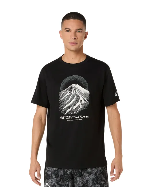 Чоловіча футболка ASICS FujiTrail Logo SS Top 2011D527-001 Performance Black/Cream/Carbon, Колір: Черный, Розмір: M 