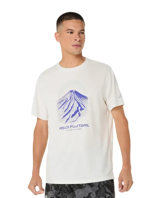 Чоловіча футболка ASICS Fujitrail Logo SS Top 2011D527-100 Cream Cobalt Burst/Cool Grey, Колір: Белый, Розмір: L 