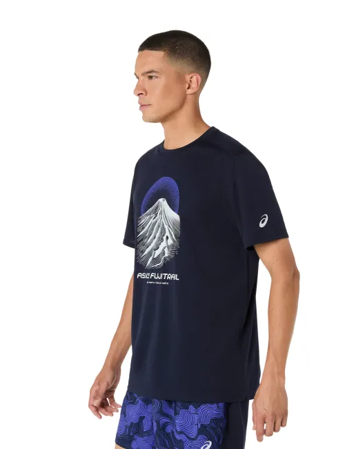 Чоловіча футболка ASICS Fujitrail Logo SS Top Midnight/Cobalt Burst/Cool Grey, Колір: темно-синій, Розмір: M – зображення 3