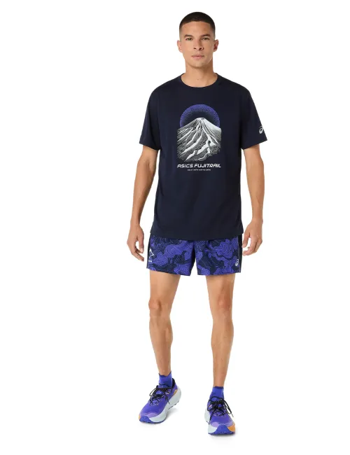 Чоловіча футболка ASICS Fujitrail Logo SS Top Midnight/Cobalt Burst/Cool Grey, Колір: темно-синій, Розмір: M – зображення 5
