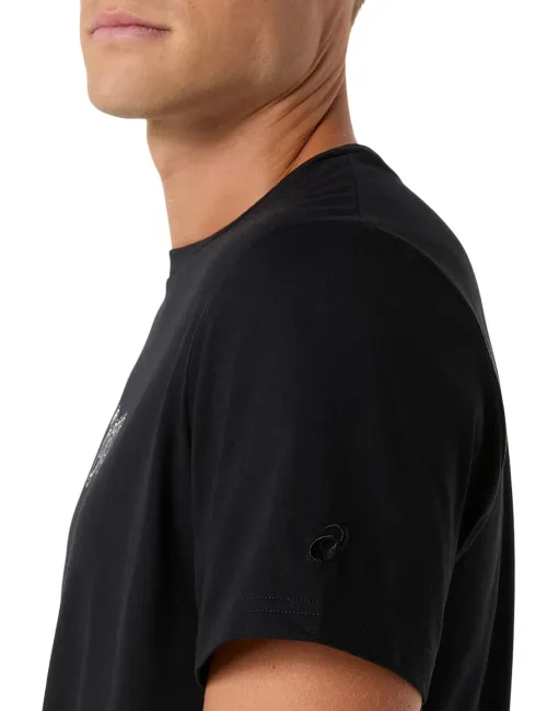 Чоловіча футболка ASICS Logo Graphic Tee Performance Black, Колір: чорний, Розмір: L – зображення 4