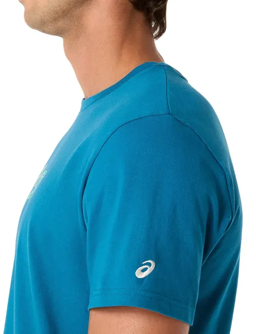 Чоловіча футболка ASICS Logo Graphic Tee 2031F334-400 Dark Teal, Колір: блакитний, Розмір: S – зображення 4