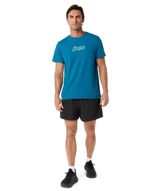 Чоловіча футболка ASICS Logo Graphic Tee 2031F334-400 Dark Teal, Колір: блакитний, Розмір: S – зображення 5